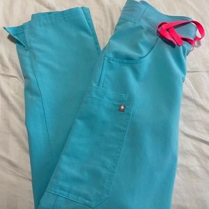Neon Blue Figs Scrub Pants